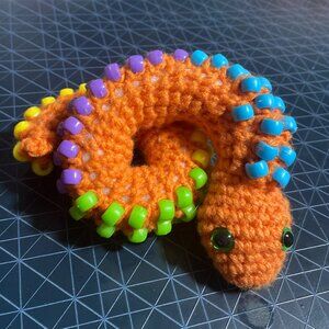 🌈 Handmade Sensory Crochet Fidget Toy – Orange Snack 🌈